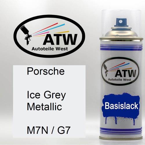 Porsche, Ice Grey Metallic, M7N / G7: 400ml Sprühdose, von ATW Autoteile West.